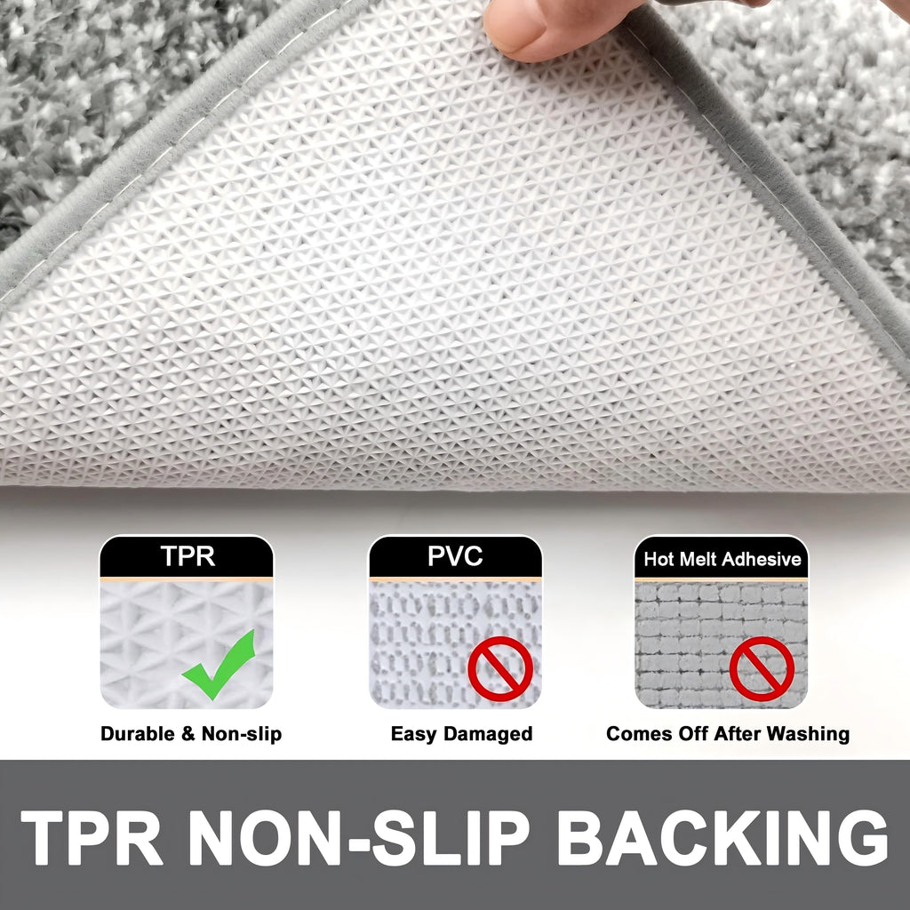 Evlmd Toilet Rugs,Soft and Absorbent Contour Bathroom Mats, Non-Slip