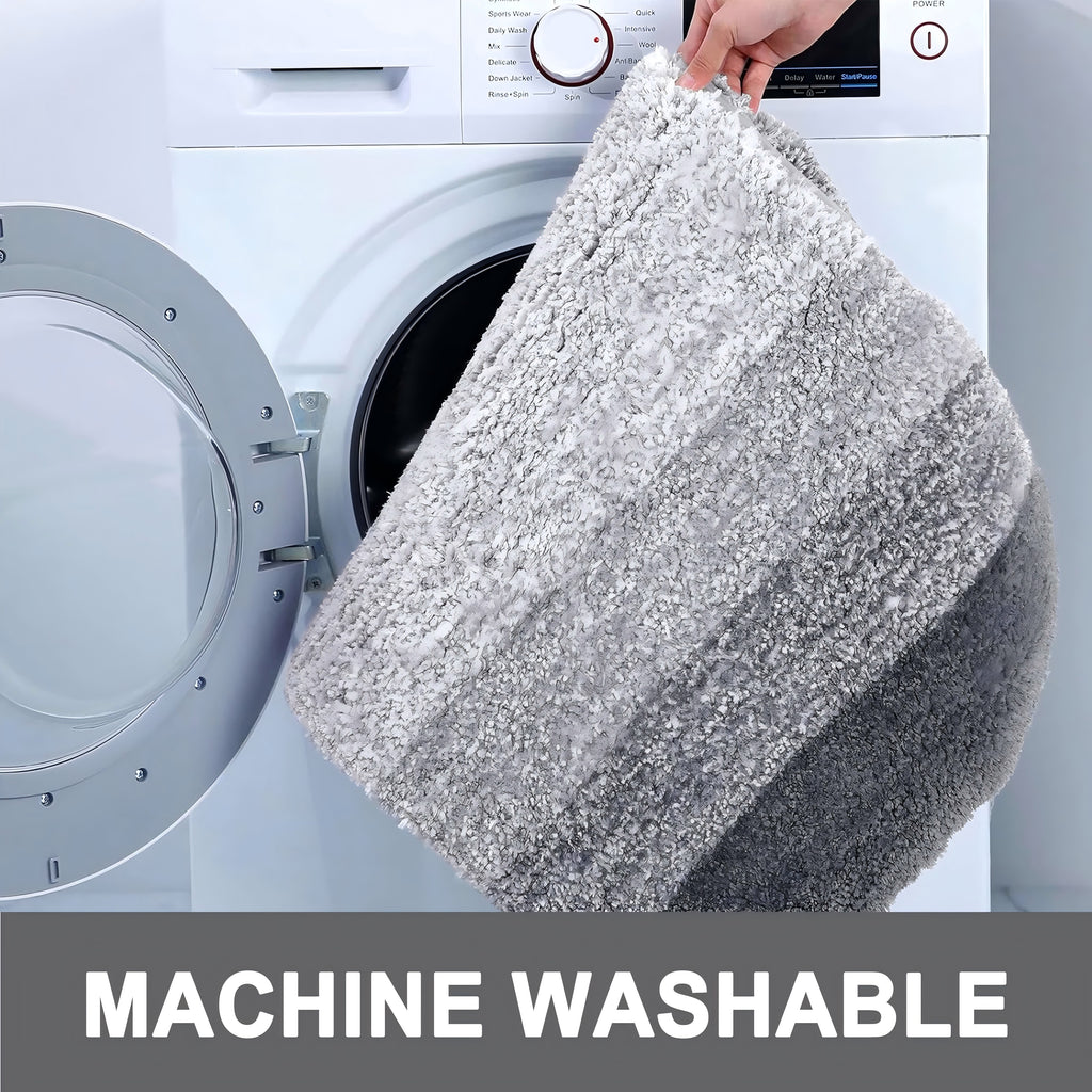 Evlmd Toilet Rugs,Soft and Absorbent Contour Bathroom Mats, Non-Slip