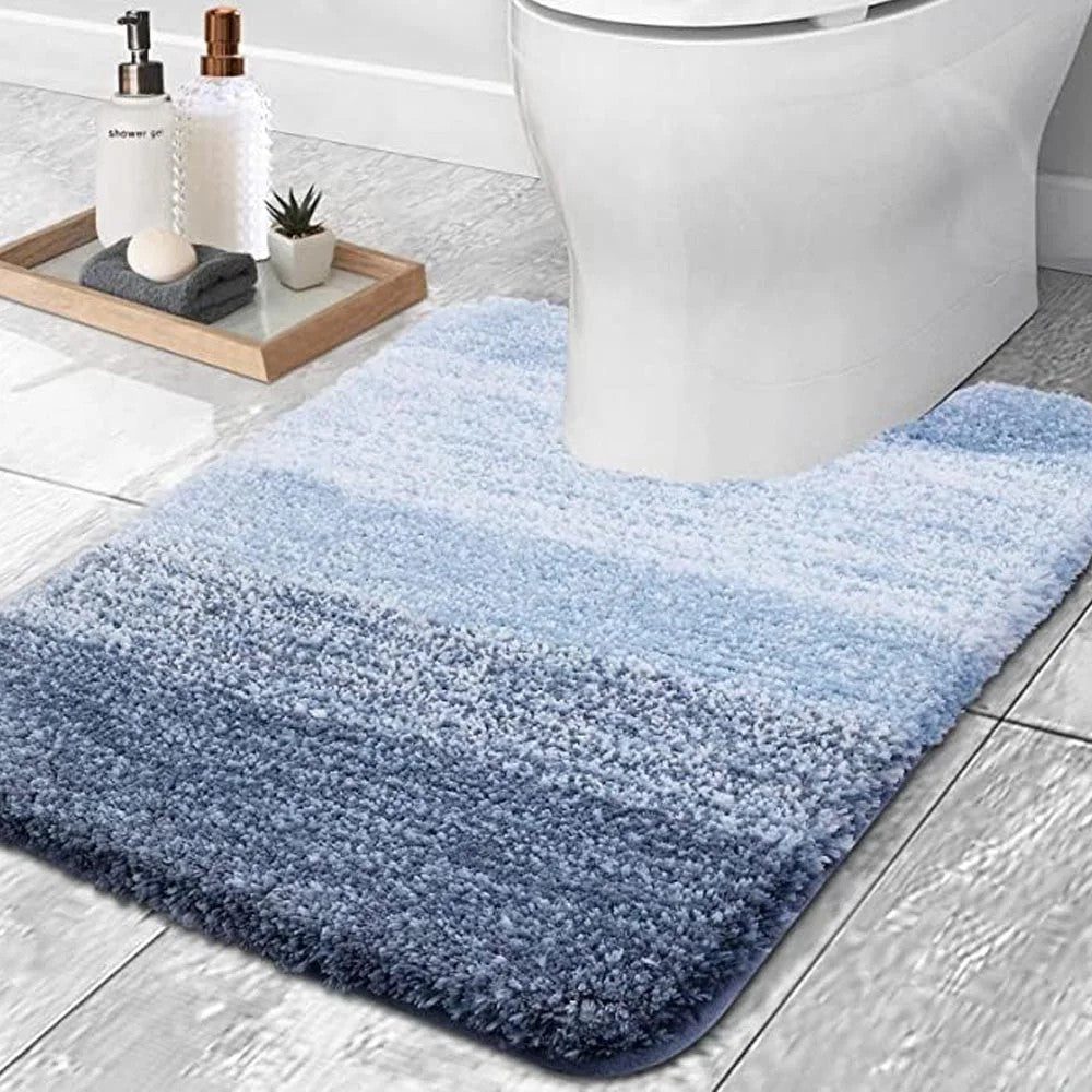 Evlmd Toilet Rugs,Soft and Absorbent Contour Bathroom Mats, Non-Slip